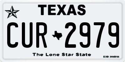 TX license plate CUR2979