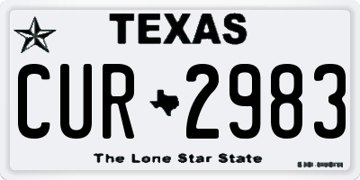 TX license plate CUR2983