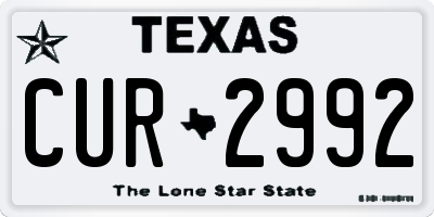 TX license plate CUR2992