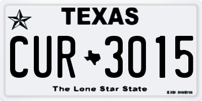 TX license plate CUR3015