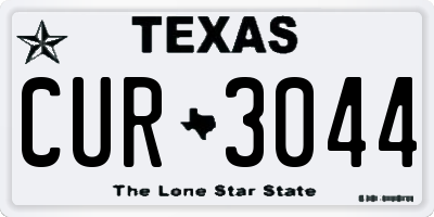 TX license plate CUR3044