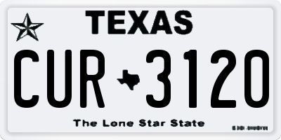 TX license plate CUR3120