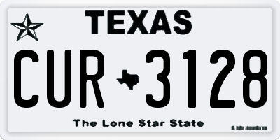 TX license plate CUR3128