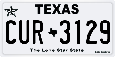 TX license plate CUR3129