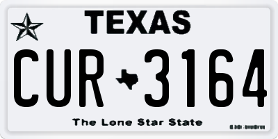 TX license plate CUR3164
