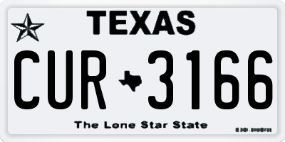 TX license plate CUR3166