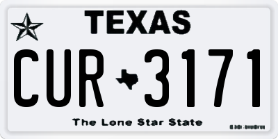 TX license plate CUR3171
