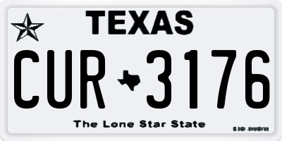 TX license plate CUR3176