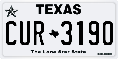 TX license plate CUR3190