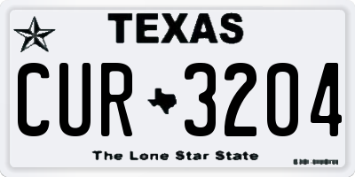 TX license plate CUR3204