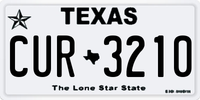 TX license plate CUR3210