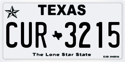 TX license plate CUR3215