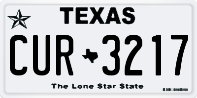 TX license plate CUR3217