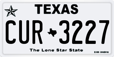 TX license plate CUR3227
