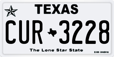 TX license plate CUR3228