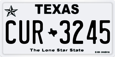 TX license plate CUR3245