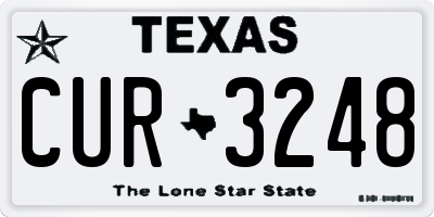 TX license plate CUR3248