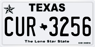 TX license plate CUR3256