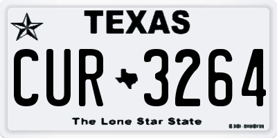 TX license plate CUR3264