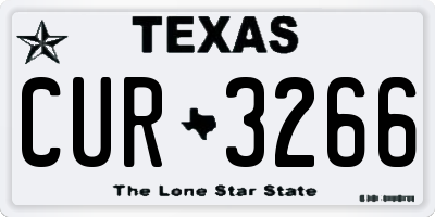 TX license plate CUR3266
