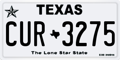 TX license plate CUR3275