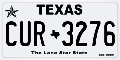 TX license plate CUR3276