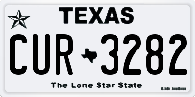TX license plate CUR3282
