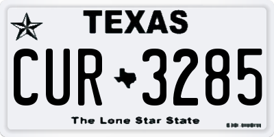 TX license plate CUR3285
