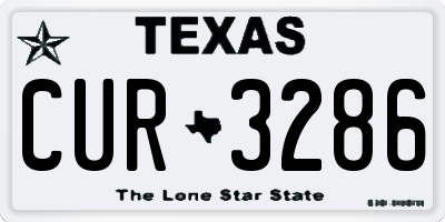 TX license plate CUR3286
