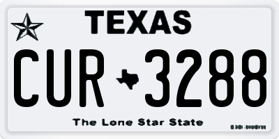 TX license plate CUR3288