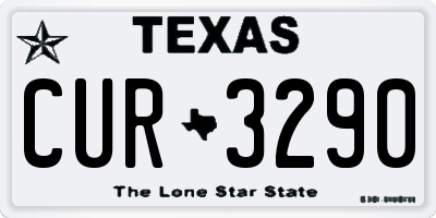 TX license plate CUR3290