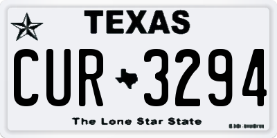 TX license plate CUR3294