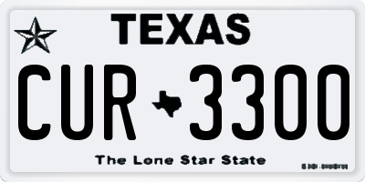 TX license plate CUR3300