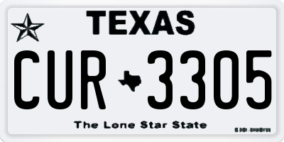 TX license plate CUR3305