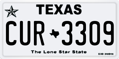 TX license plate CUR3309