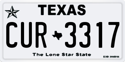 TX license plate CUR3317