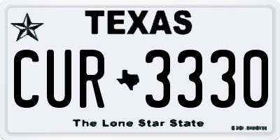 TX license plate CUR3330
