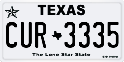 TX license plate CUR3335