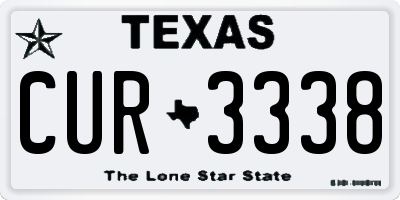 TX license plate CUR3338