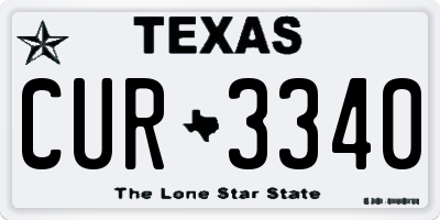 TX license plate CUR3340
