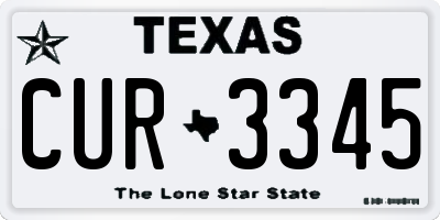 TX license plate CUR3345