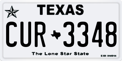 TX license plate CUR3348