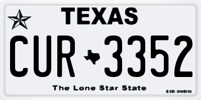 TX license plate CUR3352