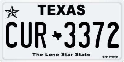 TX license plate CUR3372