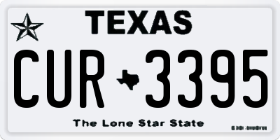 TX license plate CUR3395