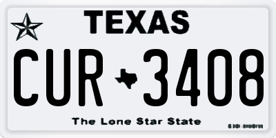 TX license plate CUR3408