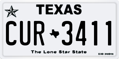 TX license plate CUR3411