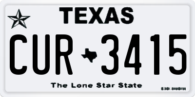 TX license plate CUR3415