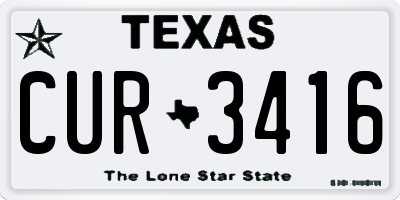 TX license plate CUR3416