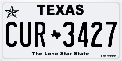 TX license plate CUR3427